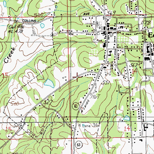 Topographic Map of Eclectic Library, AL
