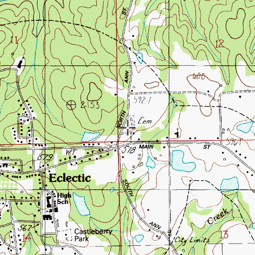 Topographic Map of Pleasant Grove Cemetery, AL