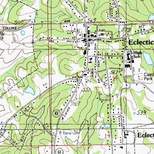 Topographic Map of Salem Road Baptist Church, AL