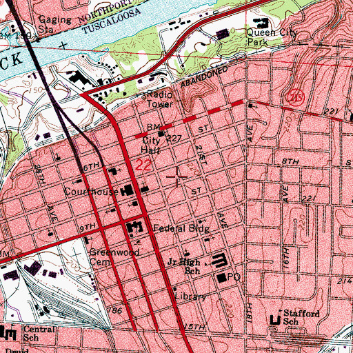 Topographic Map of All Nations Church of Jesus Christ, AL