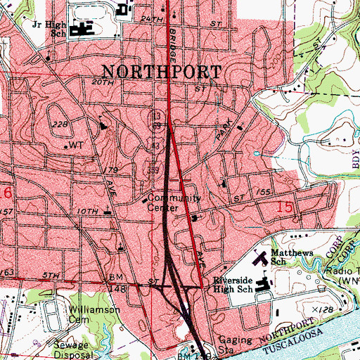 Topographic Map of Living Praise Worship Center, AL