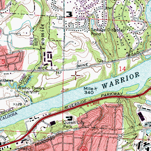 Topographic Map of Rivermont, AL