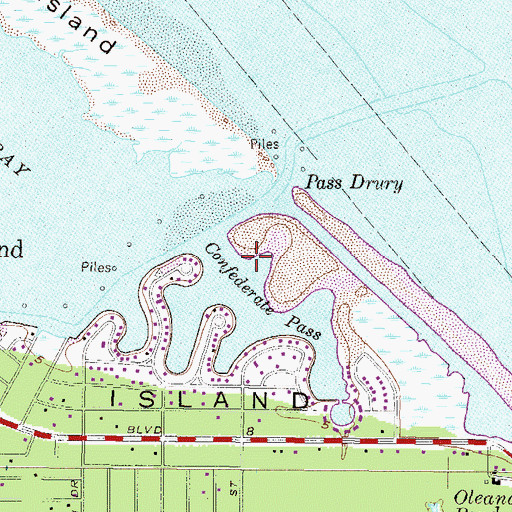 Topographic Map of Barcelona Bay, AL