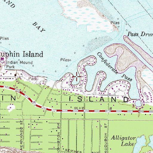 Topographic Map of Buchanan Bay, AL