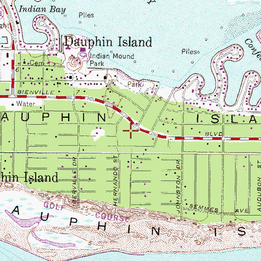 Topographic Map of Cadillac Square, AL