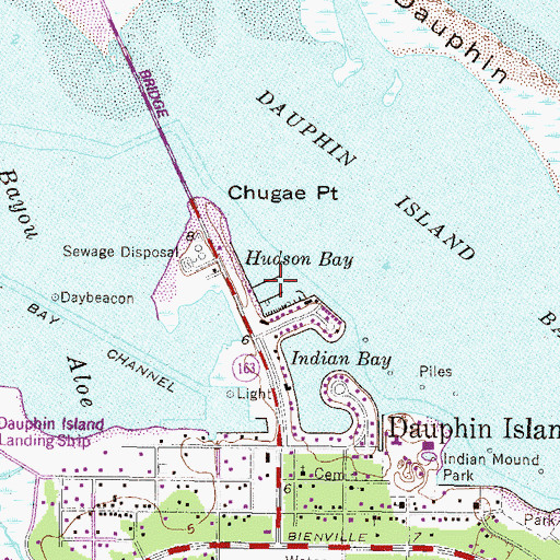 Topographic Map of Dauphin Island Marina, AL