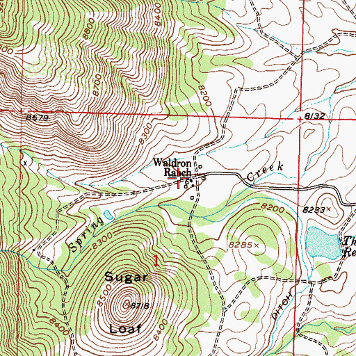 Topographic Map of Waldron Ranch, CO