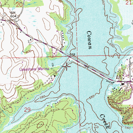 Topographic Map of Lakeshore Marina, AL