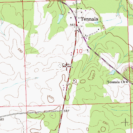 Topographic Map of Lighthouse Church, AL