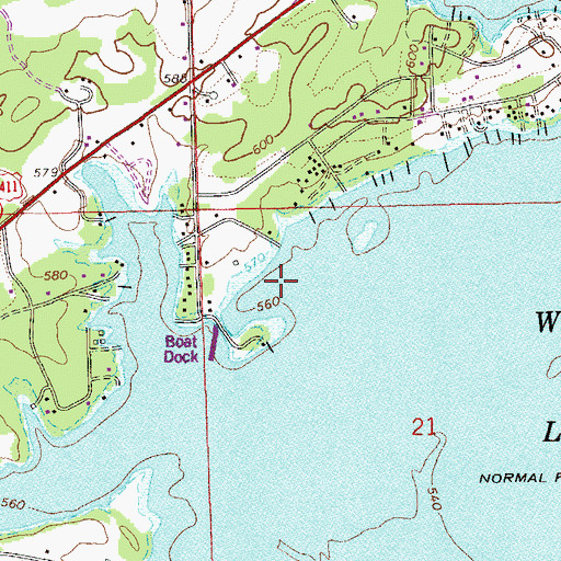 Topographic Map of Pine Cove Marina, AL
