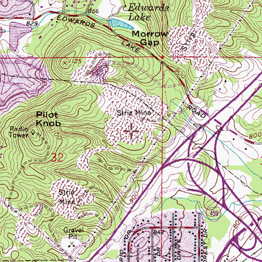 Topographic Map of Alfretta Number 1 Mine, AL
