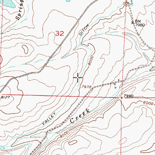 Topographic Map of Valley Ditch, CO