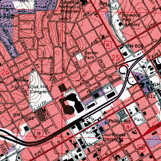 Topographic Map of Home of Mercy (historical), AL