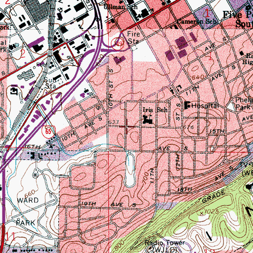 Topographic Map of Richmond Place, AL