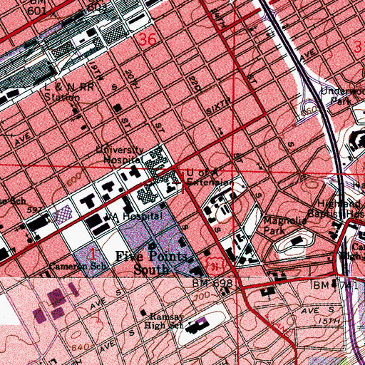 Topographic Map of Saint Johns Methodist Episcopal Church South (historical), AL