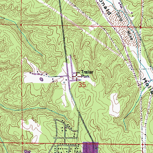Topographic Map of Westwood Trailer Court, AL