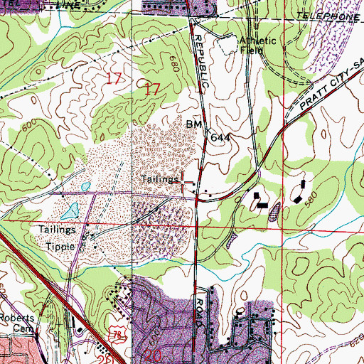 Topographic Map of Daniel Payne Middle School, AL