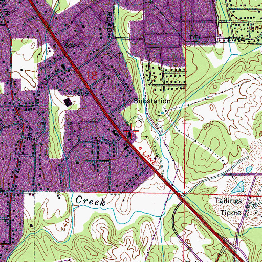 Topographic Map of Forest Square Shopping Center, AL