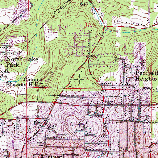 Topographic Map of Eastpointe, AL