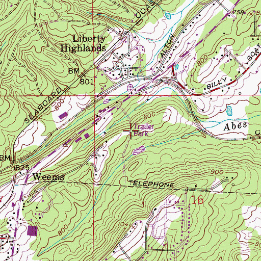 Topographic Map of Eastwood Mobile Home Plaza, AL