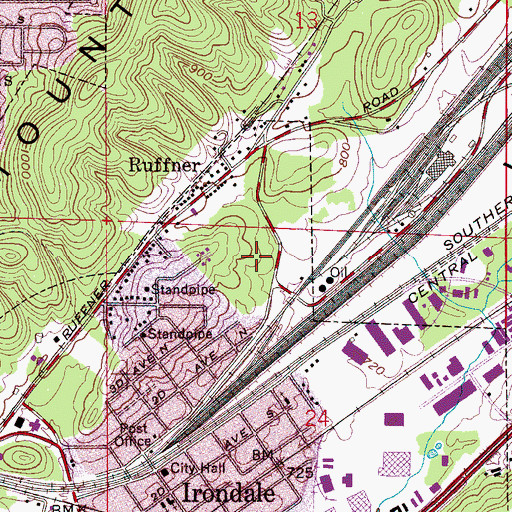 Topographic Map of Ellard Park, AL