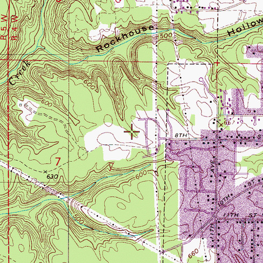 Topographic Map of Highland Forest, AL