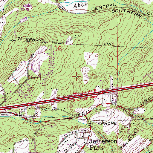 Topographic Map of Jefferson Christian Academy, AL