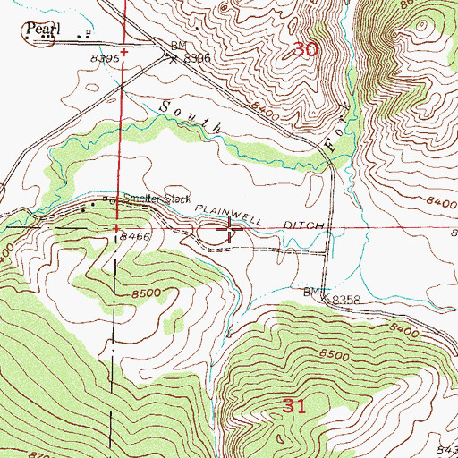 Topographic Map of Plainwell Ditch, CO