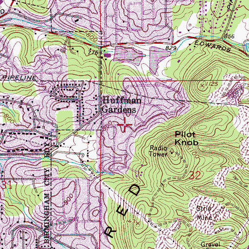Topographic Map of Paragon Estates, AL