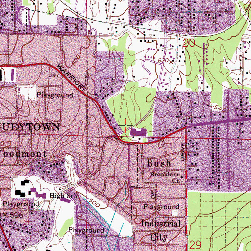 Topographic Map of River Square Plaza Shopping Center, AL