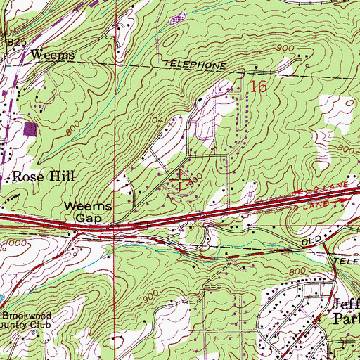 Topographic Map of Rock Ridge, AL