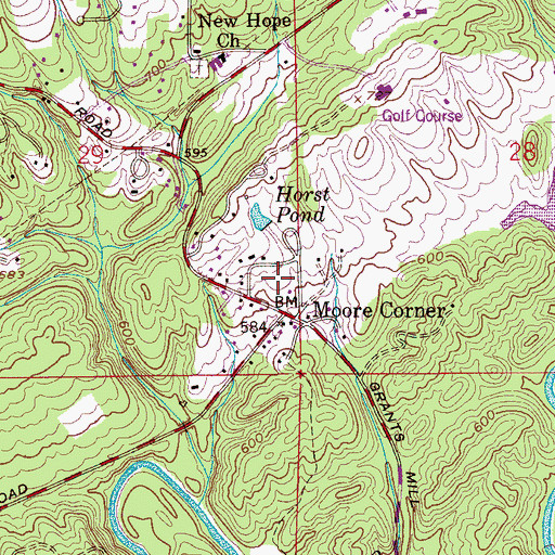 Topographic Map of Shady Acres Trailer Park, AL