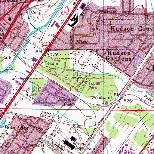 Topographic Map of Shady Brook Mobile Home Park, AL
