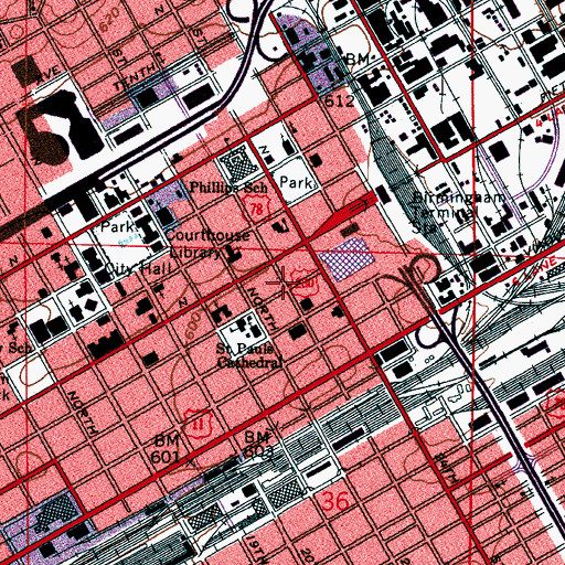 Topographic Map of Advent Episcopal Day School, AL