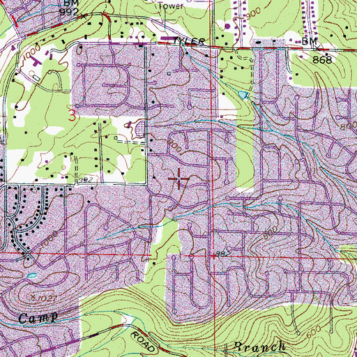 Topographic Map of Belle Terre, AL