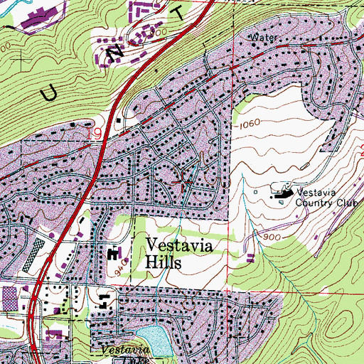 Topographic Map of Biltmore Estates, AL