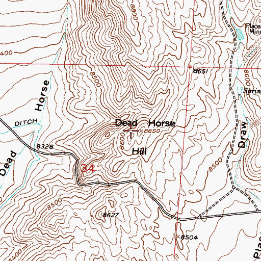 Topographic Map of Dead Horse Hill, CO