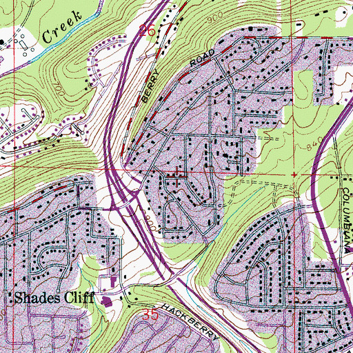 Topographic Map of Blue Ridge Estates, AL