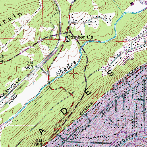 Topographic Map of Camden Place, AL