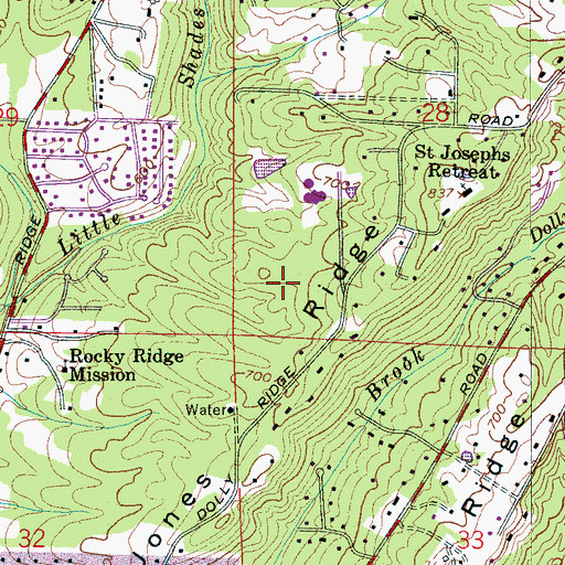 Topographic Map of Country Ridge Estates, AL