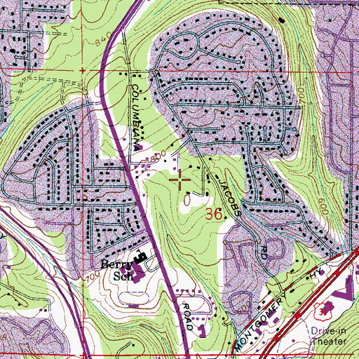 Topographic Map of Crossgate, AL