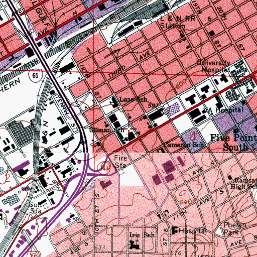 Topographic Map of George C Wallace Physical Education Building, AL