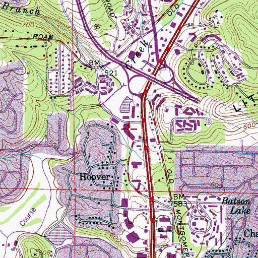 Topographic Map of Golbro Shopping Center, AL