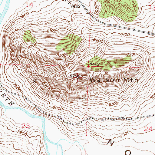 Topographic Map of Watson Mountain, CO