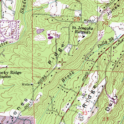 Topographic Map of Hidden Ridge, AL