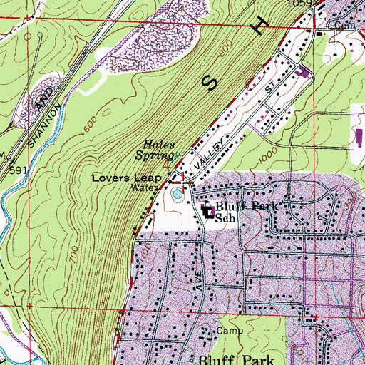 Topographic Map of Hoover Fire Department Station 5, AL