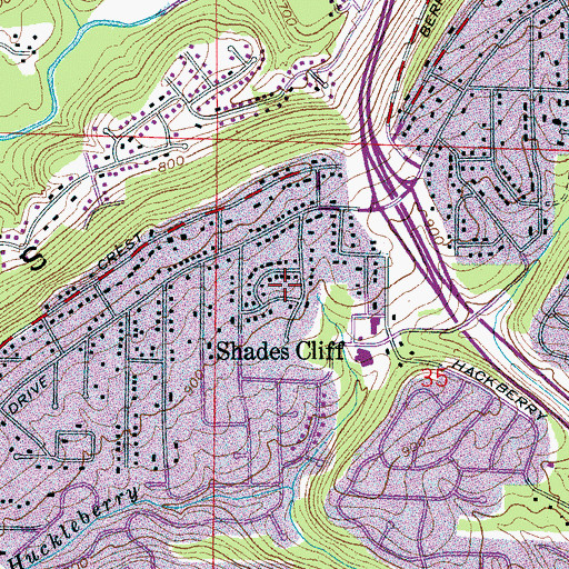 Topographic Map of Imperial Forest, AL