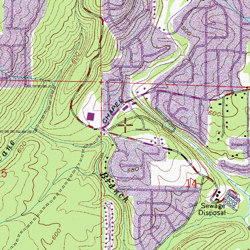 Topographic Map of Ivy Chase, AL