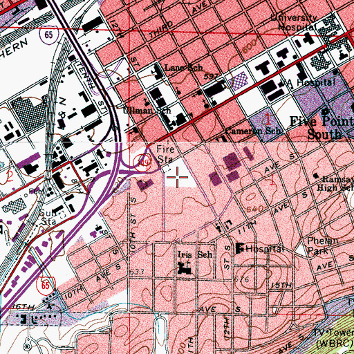 Topographic Map of J D Young Field, AL