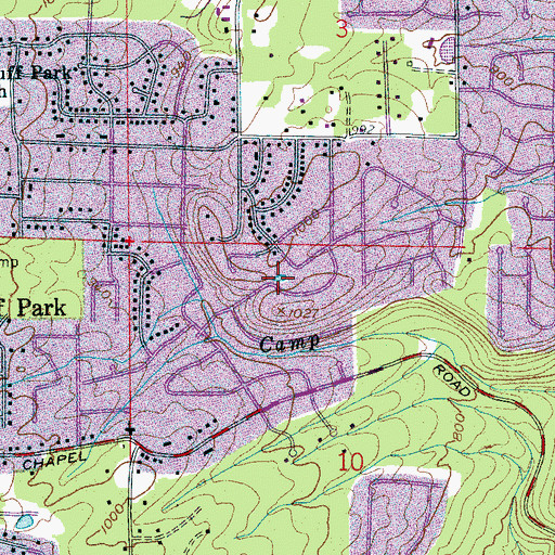 Topographic Map of Kenwood, AL